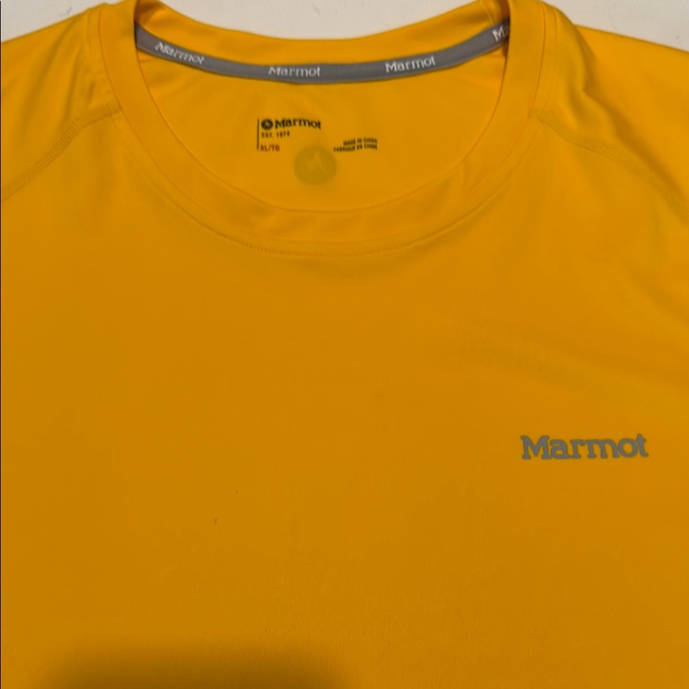 Marmot Men's Yellow Shirt - Picture 2 of 9
